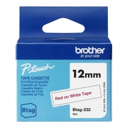 Brother Label Tape BTAG-232 - 12 mm x 4 m - Red on White