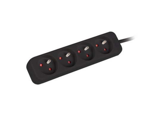 Lanberg Cable Power Strip, 4X French Outlets Quality-Grade Copper, 1.5 m PS0-04E-0150-BK