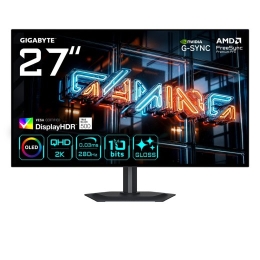 GIGABYTE MO27Q28GR 27” Glossy WOLED QHD Gaming Monitor - 2560 x 1440, 280Hz, 0.03ms, 335 cd/m², Display HDR True Black 500, HDMI 2.1, Displaypor...