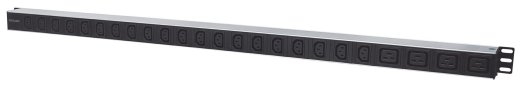 Intellinet Vertical Rackmount 24-Output Power Distribution Unit (PDU), 20 x C13 & 4 x Output C19, Removable Power Cable, Rear C20 Input