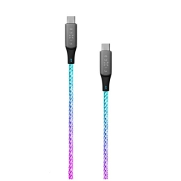 Fixed Glowing Charging Cable USB-C/USB-C, PD support, Rainbow FIXDLED-CC-RA