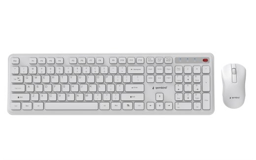 Gembird KBS-WPS-01 Slim Pro Business wireless desktop set, white, US layout