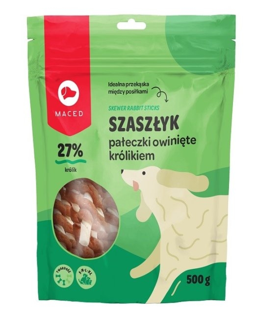 MACED Rabbit wrapped rawhide sticks - dog chew - 500 g