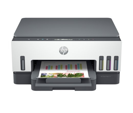 HP Smart Tank 720 AIO All-in-One Printer - A4 Color Ink, Print/Copy/Scan, Auto-Duplex, WiFi, 15ppm, 400-800 pages per month