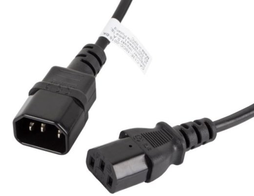 Extension power cable IEC 320 C13 - C14 1.8M black
