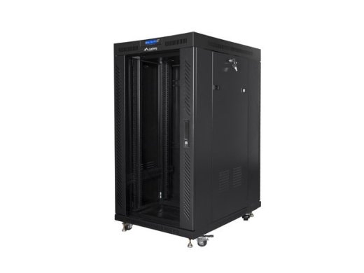 Free-standing cabinet 19 inches 22U 800x1000 glass doors LCD (flat pack) V2 black