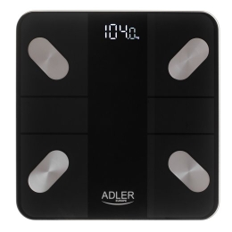 Adler Smart Bathroom Scale AD 8186b Maximum weight (capacity) 180 kg Accuracy 100 g Body Mass Index (BMI) measuring Black