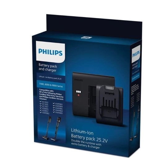 PHILIPS Battery and charger Model XV1797/01 Black For XC6552, XC6553, XC6557, XC7053, XC7055, XC7057, XC8053, XC8054, XC8055, XC8057, XW9382, XW938...
