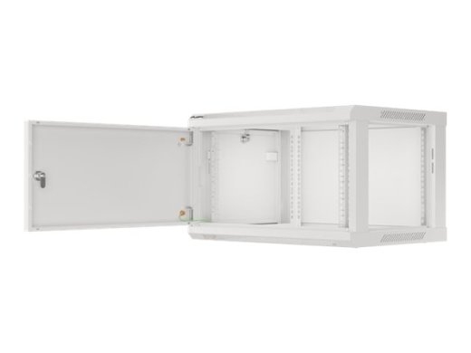 Lanberg Rack cabinet 19" wall-mount 6U/600x450 for self-assembly with metal door (flat pack) WF01-6406-00S Grey