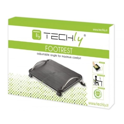 Ergonomic footrest with angle adjustment, black