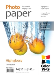 PG180020A4 Photo Paper 20 pcs. Glossy White 180 g/m² A4