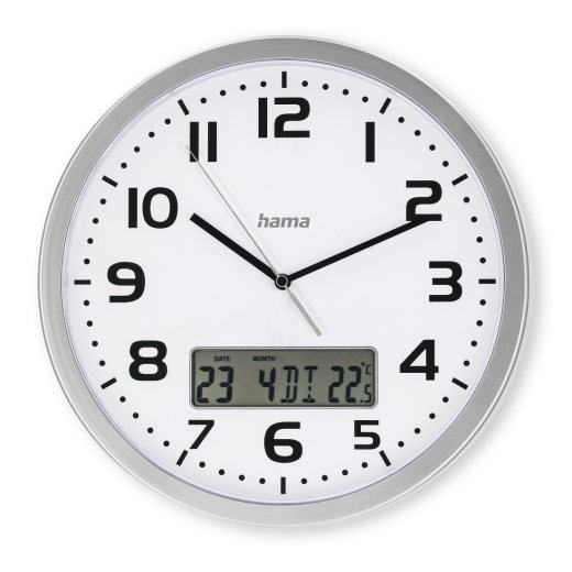 Moorea DCF radio wall clock silver 30cm