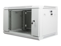 Lanberg Rack cabinet 19" wall-mount 6U/600x450 (flat pack) with glass door WF01-6406-10S Grey