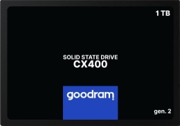 SSD GOODRAM CX400 GEN.2 1TB SATA 3D TLC Write speed 500 MBytes/sec Read speed 550 MBytes/sec 2,5" TBW 720 TB MTBF 2000000 hours