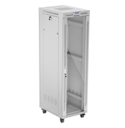 Szafa stojąca rack 19 42U 600x800 szara drzwi szklane flack pack
