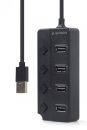 Gembird HUB USB 2.0 black 4 ports with switches