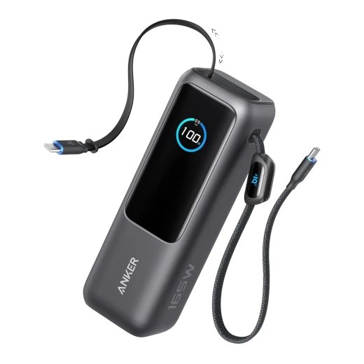 Anker Zolo Powerbank A1695H11 25000 mAh Built-In USB-C and Retractable Cable) Grey
