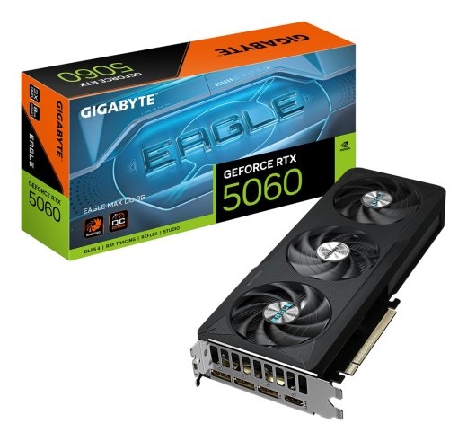 GIGABYTE GeForce RTX 5060 EAGLE MAX OC 8G Graphics Card - 8GB GDDR7, 128bit, PCI-E 5.0, 2550 MHz Core Clock, 3 x DisplayPort, 1 x HDMI, NVIDIA DLSS...