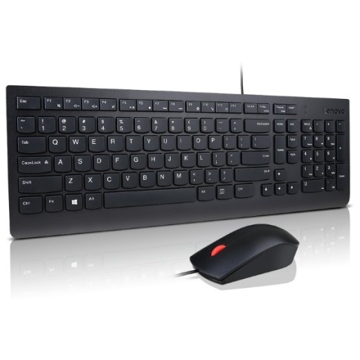 Lenovo Essential Keyboard and Mouse Combo Wired US Euro Black