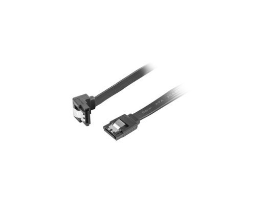 Lanberg SATA Data III (6GB/s) Cable 50CM Angled Metal Clips CA-SASA-13CU-0050-BK