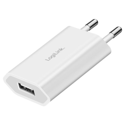 Logilink USB-A socket adapter, 5W ,5V/1A, 1xUSB-A white