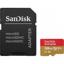 SanDisk Extreme 128 MicroSDXC UHS-I Class 10 + adapter