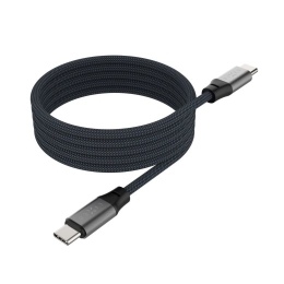 Fixed Magnetic Braided Cable USB-C/USB-C, USB 2.0, Gray FIXDBM-CC12-GR