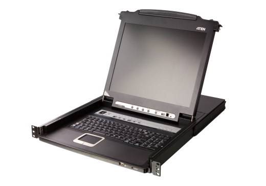 Aten 8-Port PS/2-USB VGA 17" LCD KVM Switch with Daisy-Chain Port and USB Peripheral Support CL5708M