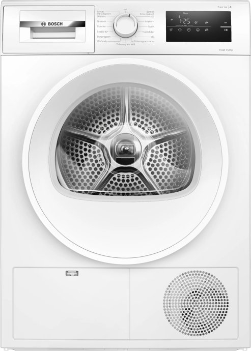BOSCH Dryer WTH85V0MSN, 8kg, Energy class E, Heat Pump, White