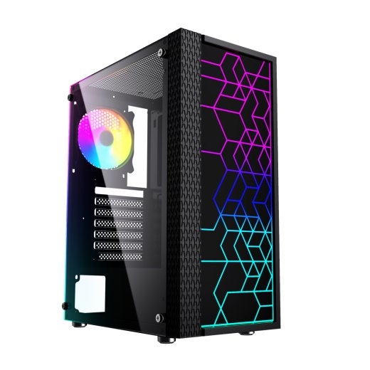 Gembird Fornax 2500 ARGB Gaming ATX computer case, Midi Tower, backlight, Black