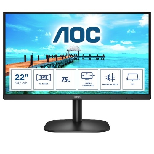 AOC B2 22B2H/ LED display 54.6 cm (21.5") 1920 x 1080 pixels Full HD Black