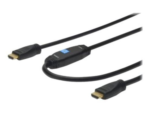 DIGITUS HDMI High Speed Connecting Cable with Ethernet and Signal Booster - HDMI Type-A Male/HDMI Type-A Male - 15 m