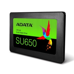 ADATA Ultimate SU650 3D NAND SSD 480 SSD form factor 2.5” Solid-state drive interface SATA Read speed 520 MB/s Write speed 450 MB/s
