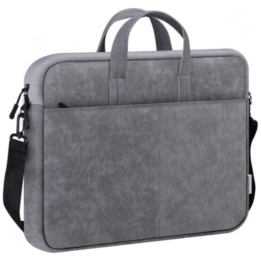 NOTEBOOK BAG LEATHER 15 ,6'' GREY