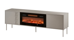 Cama RTV cabinet EF + fireplace black TRESSE 180x40x54.5 cashmere matt