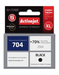 Activejet AH-704BR Ink Cartridge (replacement for HP 704 CN692AE; Premium; 20 ml; black)