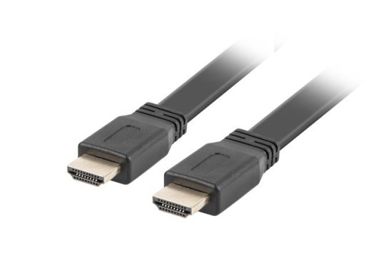 Cable HDMI-HDMI v2.0 1.8m black flat 4K 60Hz, full copper