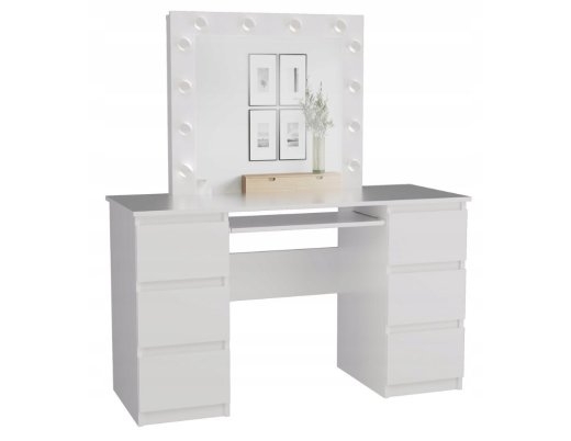 KUBA desk set, white matt + MARINA mirror