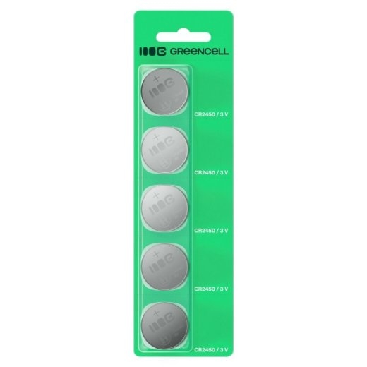 Green Cell Button battery 5x CR2450