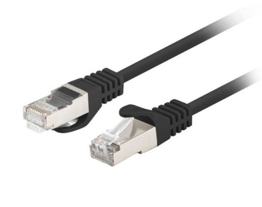 Patchcord kat.6 FTP 0.5m czarny Fluke 10-pack