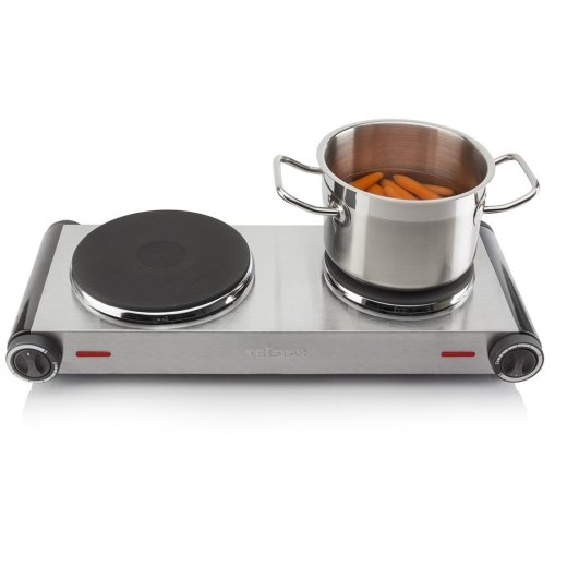Tristar Free standing table hob KP-6248 Number of burners/cooking zones 2 Stainless Steel/Black Electric