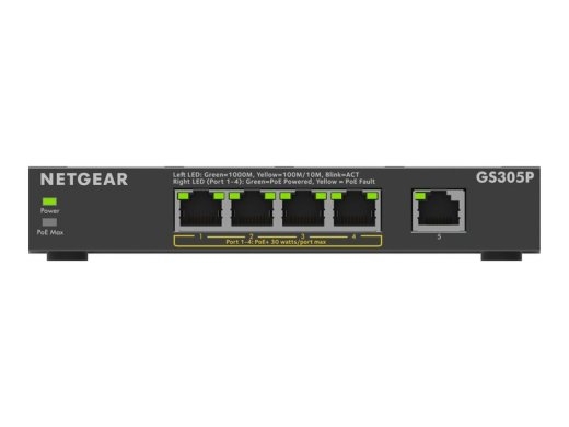 NETGEAR 300 Series GS305P - Version 3 - switch - SOHO - 5 ports - unmanaged