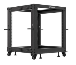 Lanberg Open rack 19 inches 12U 600x600-1100 adjustable black