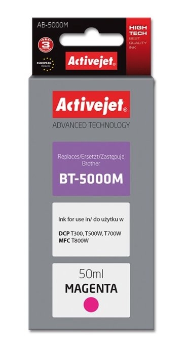 Activejet AB-5000M Ink Bottle (Replacement Brother BT-5000M; Supreme; 50 ml; 5000 pages, magenta)