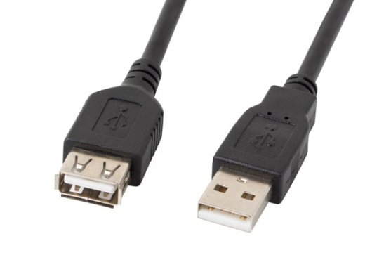 LANBERG USB EXTENSION CABLE 2.0 AM-AF 1.8M (BLACK) CA-USBE-10CC-0018-BK