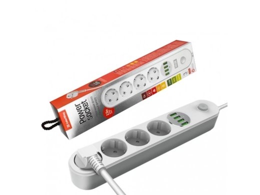 ColorWay CW-CHE44W Power socket, 4 sockets