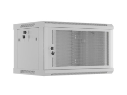 Lanberg Wall-Mount rack cabinet 19 inches 6U 600x450, perforated door (Flat Pack) grey