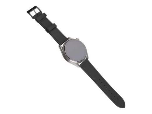 Fixed Leather Strap with Quick Release 20mm for Smartwatch Black
