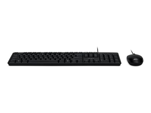 Acer Combo 100, AKW900 + AMW920 Keyboard and Mouse Set Wired Mouse included US International Black Retail Pack