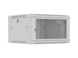 LANBERG WALL-MOUNTED INSTALLATION RACK CABINET 19" 6U 600X600 GREY, PERFORATED DOOR (FLAT PACK)